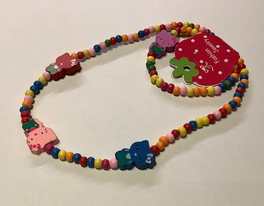 Kinder Fashion / Holzkette - Armband - Set Holz,bunt